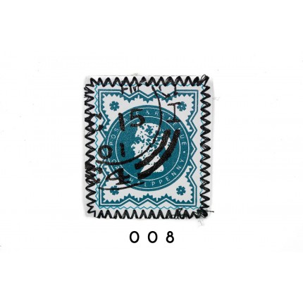 Naszywka łatka znaczek pocztowy niebieski 08 APL-100