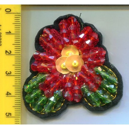 Aplikacja kwiat z koralików APL-436