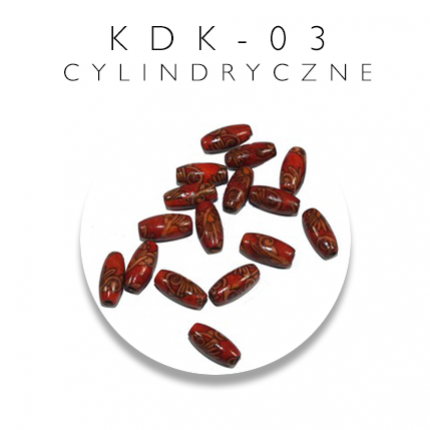Koraliki drewniane cylindryczne czerwone  KDK-03