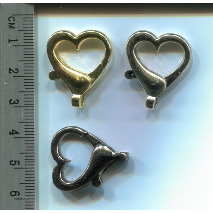 Zapięcie do biżuterii karabińczyk serce złoty ZP-017 26mm