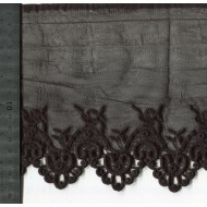 Monofilowa taśma ozdobna z haftowanym brzegiem TO-018 czarna