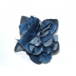 Przypinka jeansowy kwiat z brokatem KDO-476