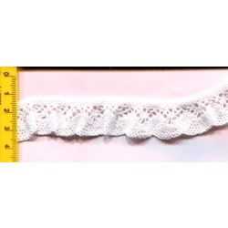 Koronka bawełniana elastyczna falbanka 2cm w.3249 biała