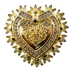 Broszka metalowa złote serce ZB-266