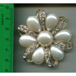Guzik perłowy z cyrkoniami duży GZ-037 w. 2