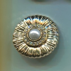 Guziki metalowe z perłą i sztrasami srebrny GZ-240-36L