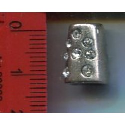 Końcówka sznurka aglet ze sztrasami srebrna KL-100 w. 3