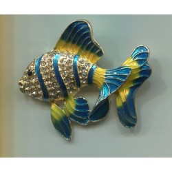 Broszka metalowa rybka niebieska ZB-261