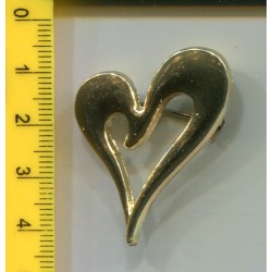 Broszka metalowa złote serce ZB-275