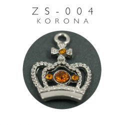 Zawieszka charms korona z miodowymi sztrassami ZS-004